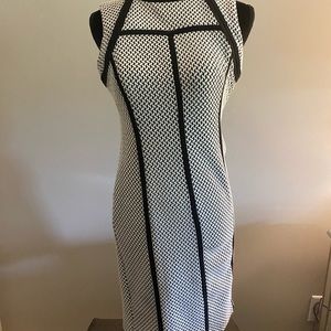 Calvin Klein herringbone sheath midi dress